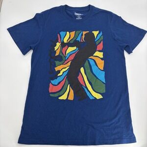 Miles Davis Jazz Graphic Tee Blue Retro Swirl Art Sonoma S, festival music